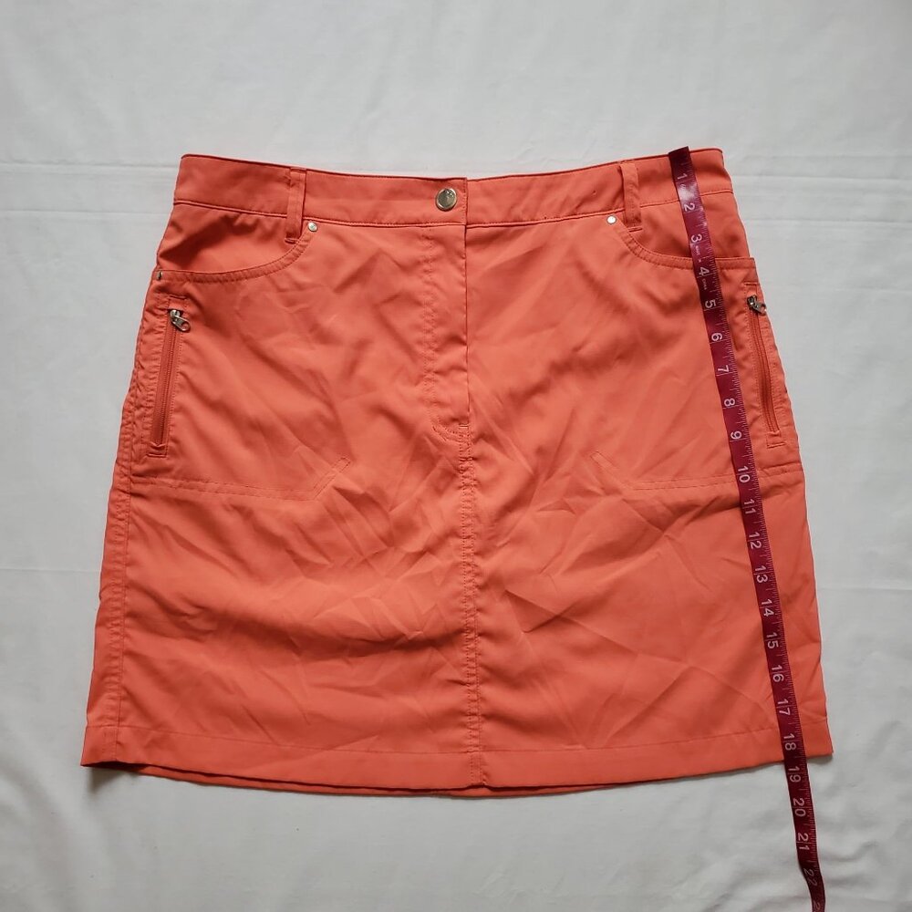 N'VO By Lanctot Women's Red Orange With Inner Shorts Golf Skort Size 10 - Picture 7 of 11